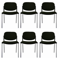 Pack of 6 Step chairs with black epoxy structure and Baly (textile) or eco-leather upholstery in different colors